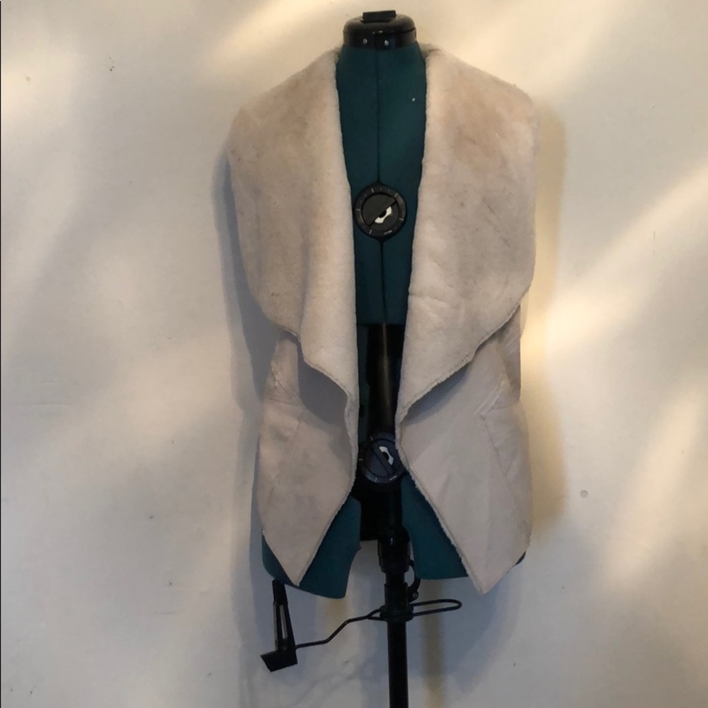 Arden B. Winter white Faux Fur shearling vest